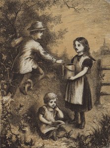 Blackberrying (farget gravering) av English School