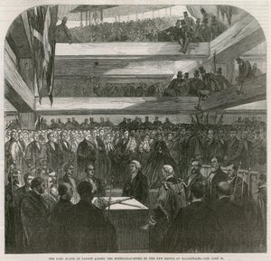 Blackfriars Bridge. Seremoni for nedlegging av grunnsteinen, 20. juli 1865 av English School