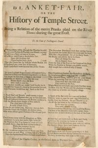 Teppemesse. Dikt om Frost Fair fra 1684 av English School