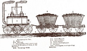 Blenkinsops stativlokomotiv, ca. 1814 (gravering) av English School