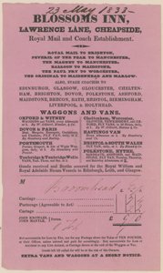 Blossoms Inn, Lawrence Lane, Cheapside, Bill av English School