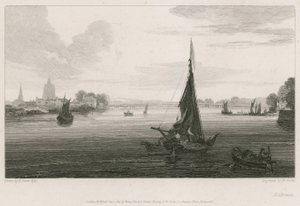 Båter på Themsen ved Battersea av English School