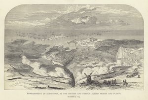Bombardement av Sebastopol av de britiske og franske allierte hærer og flåter, 17. oktober 1854 av English School