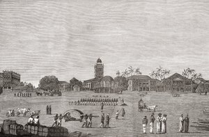Bombay Green, South Mumbai, India i 1767, fra 'A Short History of the English People' av JR Green, utgitt 1893 av English School