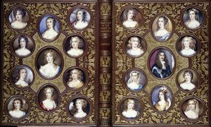 Buchumschlag mit zweiundzwanzig Porträtminiaturen von Charles II und den schönen Frauen seines Hofes, 1833 von English School