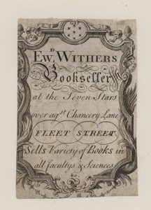 Bokhandlere, Edward Withers, handelskort av English School