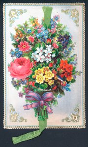 Bukett blomster, kort av English School