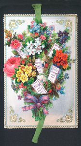 Bukett blomster, julekort av English School