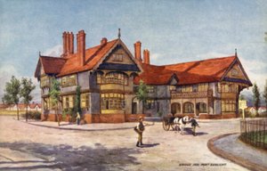 Bridge Inn, Port Sunlight (farge litho) av English School