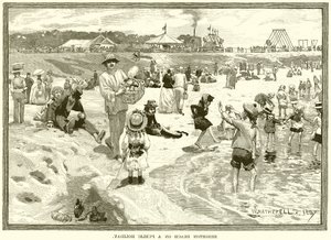 Brighton Beach på en offentlig fridag av English School