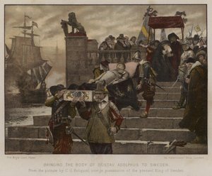 Bringe liket av Gustav Adolphus til Sverige, 1632 av English School