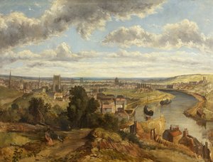 Bristol fra Clifton Wood (olje på lerret) av English School