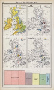 De britiske øyer, industrielt (fargelitografi) av English School
