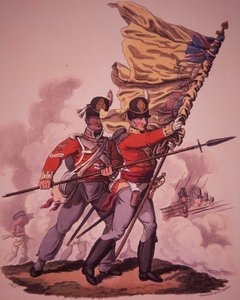 Britiske soldater (farge litho) av English School