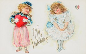 Britisk Valentine-kort av English School