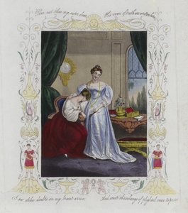 Britisk Valentine-kort med et bilde av to kvinner av English School