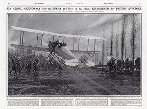 Britisk fly unnslipper en tysk patrulje, første verdenskrig, Belgia