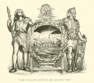 Brit og romersk, Storbritannia, The Inviolate Island of the Sage and Free (gravering) av English School