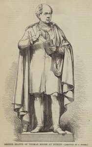 Bronsestatue av Thomas Moore i Dublin (gravering) av English School