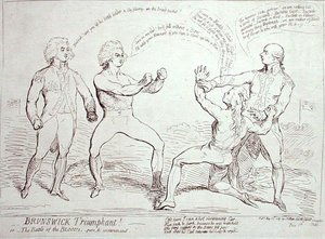 Brunswick triumferende! utgitt av J. Aitken i 1789 (radering) av English School