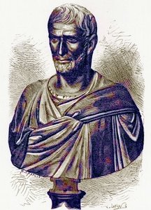 Brutus, byste i Capitol, illustrasjon fra History of Rome av Victor Duruy, utgitt 1884 (digitalt forbedret bilde) av English School