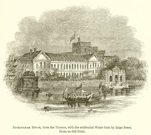 Buckingham House, fra Themsen, med den berømte vannporten av Inigo Jones