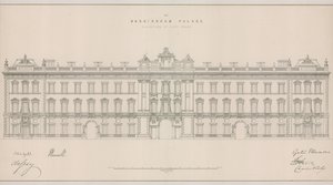 Buckingham Palace, høyde av østfronten av English School