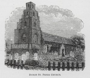 Burgh St. Peter kirke (gravering) av English School