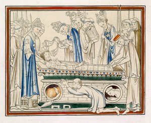 Begravelse av Edward Bekjenneren, illustrasjon fra en faksimile av The Life of St Edward the Confessor av English School