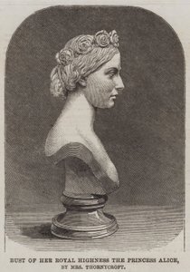 Byste av Hennes Kongelige Høyhet Prinsesse Alice, av fru Thornycroft (gravering) av English School