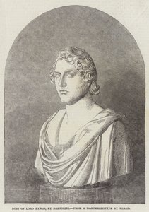 Byste av Lord Byron, av Bartolini (gravering) av English School