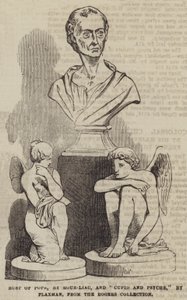 Bust of Pope, av Roubiliac, og "Cupid and Psyche," av Flaxman, fra Rogers Collection (gravering) av English School