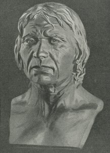 Byste av en Cro-Magnon-mann av English School