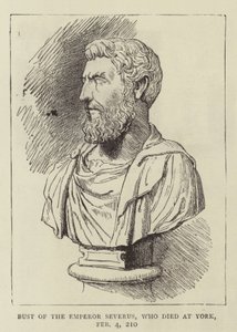Byste av keiser Severus, som døde i York, 4. februar 210 (gravering) av English School