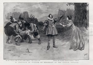CONSTANT COQUELIN Aine (eldre) engelsk skuespiller i rollen som Cyrano de Bergerac ved Lyceum Theatre, London 1898 av English School