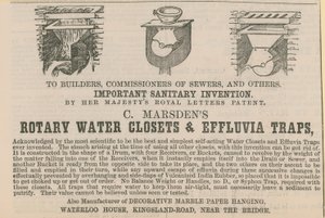 C Marsdens roterende vannklosett og effluvia-feller av English School