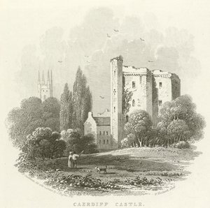 Cardiff Castle (gravering) av English School