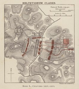 Caesar, Gallic War: Defeats of the Helvetii (litho) av English School