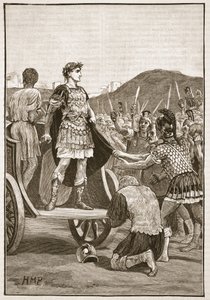 Caesar henvender seg til de misfornøyde legionene på Campus Martius av English School