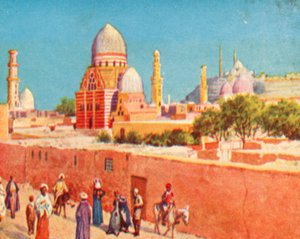 Kairo, Mamelukkenes graver (fargelitografi) av English School