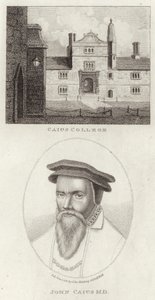 Caius College og et portrett av John Caius av English School