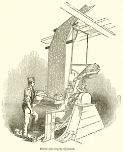 Calico-utskrift med sylinder av English School