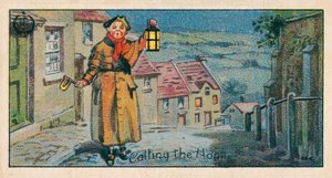 Kaller timene, Vekteren (chromolitho) av English School