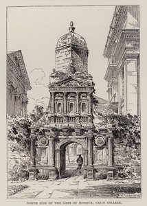 Cambridge: North Side of the Gate of Honour, Caius College (etsing) av English School
