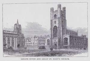 Cambridge, Senatets hus og Great St Mary's Church (gravering) av English School