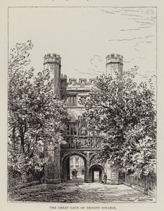 Cambridge: The Great Gate of Trinity College (etsing) av English School