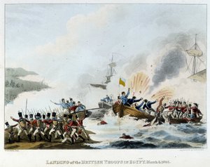 Kampanje (ekspedisjon) av Egypt (1798-1801): Barking av den engelske hæren i Egypt, 8. mars av English School