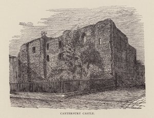 Canterbury: Canterbury Castle (litho) av English School