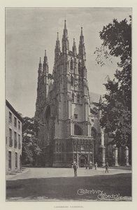 Canterbury katedral (litho) av English School