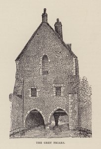 Canterbury: The Grey Friars (litho) av English School